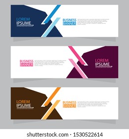 Vector abstract design web banner template. Web Design Elements - Header Design. Abstract geometric web banner template on grey background.Modern banner.