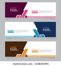 Vector abstract design web banner template. Web Design Elements - Header Design. Abstract geometric web banner template on grey background.Modern banner.
