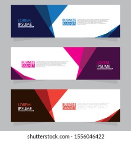Vector abstract design web banner template. Web Design Elements - Header Design. Abstract geometric web banner template on grey background.Modern banner.