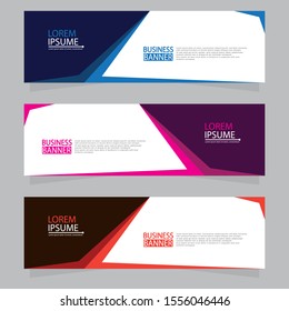 Vector abstract design web banner template. Web Design Elements - Header Design. Abstract geometric web banner template on grey background.Modern banner.