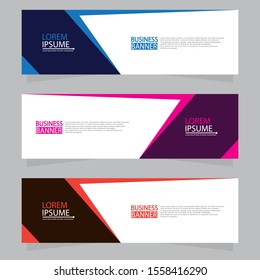 Vector abstract design web banner template. Web Design Elements - Header Design. Abstract geometric web banner template on grey background.Modern banner.