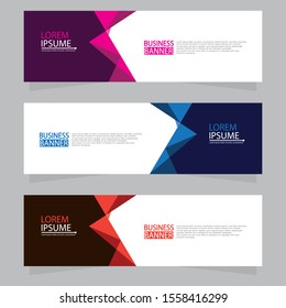 Vector abstract design web banner template. Web Design Elements - Header Design. Abstract geometric web banner template on grey background.Modern banner.