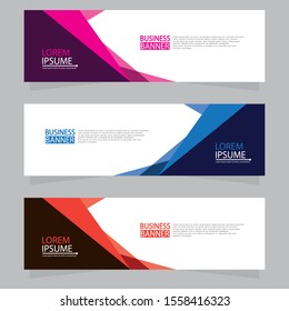 Vector abstract design web banner template. Web Design Elements - Header Design. Abstract geometric web banner template on grey background.Modern banner.