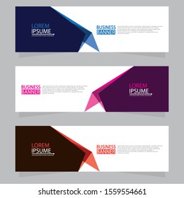 Vector abstract design web banner template. Web Design Elements - Header Design. Abstract geometric web banner template on grey background.Modern banner.