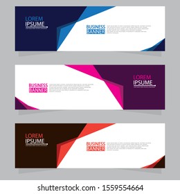 Vector abstract design web banner template. Web Design Elements - Header Design. Abstract geometric web banner template on grey background.Modern banner.