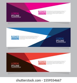Vector abstract design web banner template. Web Design Elements - Header Design. Abstract geometric web banner template on grey background.Modern banner.