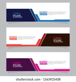 Vector abstract design web banner template. Web Design Elements - Header Design. Abstract geometric web banner template on grey background.Modern banner.