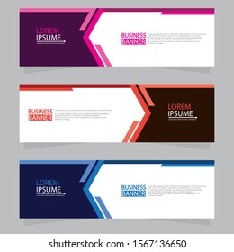 Vector abstract design web banner template. Web Design Elements - Header Design. Abstract geometric web banner template on grey background.Modern banner.