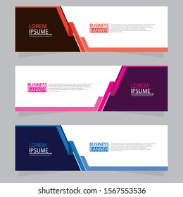Vector abstract design web banner template. Web Design Elements - Header Design. Abstract geometric web banner template on grey background.Modern banner.