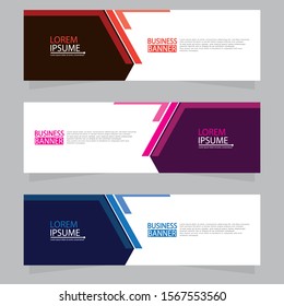 Vector abstract design web banner template. Web Design Elements - Header Design. Abstract geometric web banner template on grey background.Modern banner.