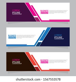 Vector abstract design web banner template. Web Design Elements - Header Design. Abstract geometric web banner template on grey background.Modern banner.