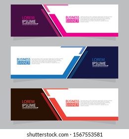 Vector abstract design web banner template. Web Design Elements - Header Design. Abstract geometric web banner template on grey background.Modern banner.