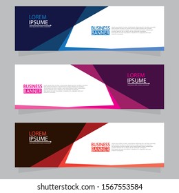 Vector abstract design web banner template. Web Design Elements - Header Design. Abstract geometric web banner template on grey background.Modern banner.