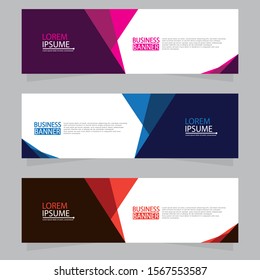Vector abstract design web banner template. Web Design Elements - Header Design. Abstract geometric web banner template on grey background.Modern banner.