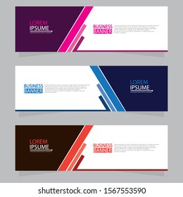 Vector abstract design web banner template. Web Design Elements - Header Design. Abstract geometric web banner template on grey background.Modern banner.