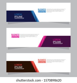 Plantilla de banner web de diseño abstracto vectorial. Elementos de diseño web - Diseño de encabezado. Plantilla de banner web geométrica abstracta sobre fondo gris.Banner moderno.