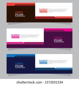 Vector abstract design web banner template. Web Design Elements - Header Design. Abstract geometric web banner template on grey background.Modern banner.