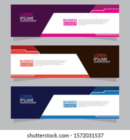 Vector abstract design web banner template. Web Design Elements - Header Design. Abstract geometric web banner template on grey background.Modern banner.