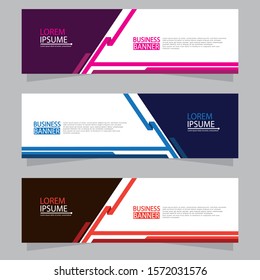 Vector abstract design web banner template. Web Design Elements - Header Design. Abstract geometric web banner template on grey background.Modern banner.