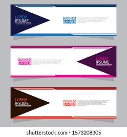 Vector abstract design web banner template. Web Design Elements - Header Design. Abstract geometric web banner template on grey background.Modern banner.