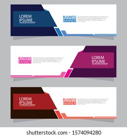 Vector abstract design web banner template. Web Design Elements - Header Design. Abstract geometric web banner template on grey background.Modern banner.