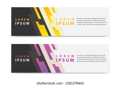 Vector abstract design web banner template. Web Design Elements - Header Design. Abstract geometric web banner template on grey background.Modern banner