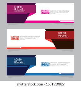 Vector abstract design web banner template. Web Design Elements - Header Design. Abstract geometric web banner template on grey background.Modern banner.