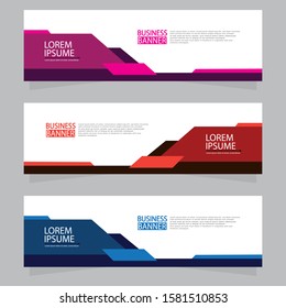 Vector abstract design web banner template. Web Design Elements - Header Design. Abstract geometric web banner template on grey background.Modern banner.