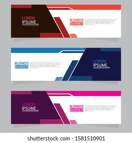 Vector abstract design web banner template. Web Design Elements - Header Design. Abstract geometric web banner template on grey background.Modern banner.