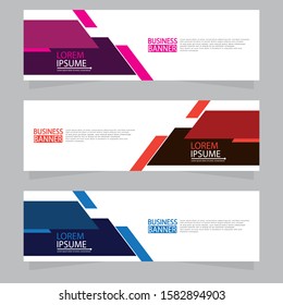 Vector abstract design web banner template. Web Design Elements - Header Design. Abstract geometric web banner template on grey background.Modern banner.