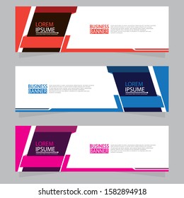 Vector abstract design web banner template. Web Design Elements - Header Design. Abstract geometric web banner template on grey background.Modern banner.