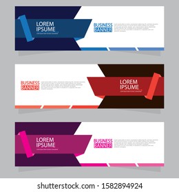 Vector abstract design web banner template. Web Design Elements - Header Design. Abstract geometric web banner template on grey background.Modern banner.
