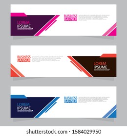 Vector abstract design web banner template. Web Design Elements - Header Design. Abstract geometric web banner template on grey background.Modern banner.