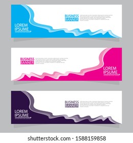 Vector abstract design web banner template.Abstract geometric web banner template on grey background.Modern banner.