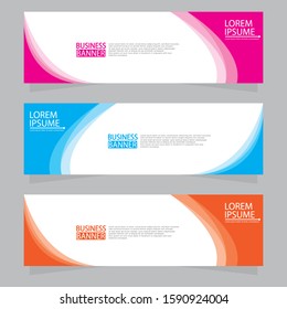 Vector abstract design web banner template. Web Design Elements - Header Design. Abstract geometric web banner template on grey background.Modern banner.