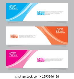 Vector abstract design web banner template. Web Design Elements - Header Design. Abstract geometric web banner template on grey background.Modern banner.
