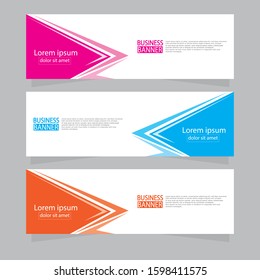 Vector abstract design web banner template.Abstract geometric web banner template on grey background.Modern banner.