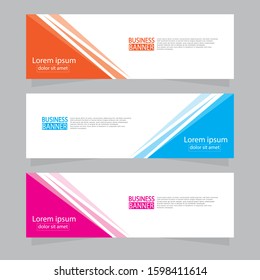 Vector abstract design web banner template.Abstract geometric web banner template on grey background.Modern banner.