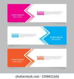 Vector abstract design web banner template.Abstract geometric web banner template on grey background.Modern banner.