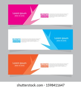 Vector abstract design web banner template.Abstract geometric web banner template on grey background.Modern banner.