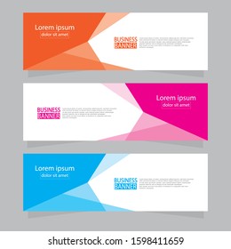Vector abstract design web banner template.Abstract geometric web banner template on grey background.Modern banner.