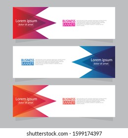 Vector abstract design web banner template. Web Design Elements - Header Design. Abstract geometric web banner template on grey background.Modern banner.