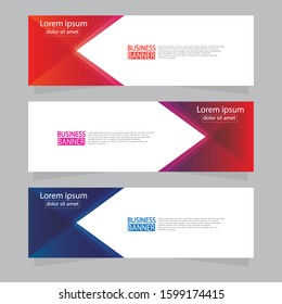 Vector abstract design web banner template. Web Design Elements - Header Design. Abstract geometric web banner template on grey background.Modern banner.