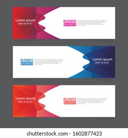 Vector abstract design web banner template. Web Design Elements - Header Design. Abstract geometric web banner template on grey background.Modern banner.