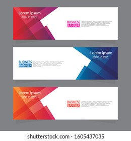 Vector abstract design web banner template. Web Design Elements - Header Design. Abstract geometric web banner template on grey background.Modern banner.