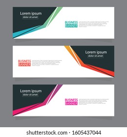 Vector abstract design web banner template. Web Design Elements - Header Design. Abstract geometric web banner template on grey background.Modern banner.