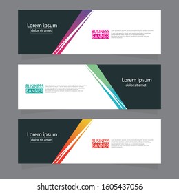 Vector abstract design web banner template. Web Design Elements - Header Design. Abstract geometric web banner template on grey background.Modern banner.