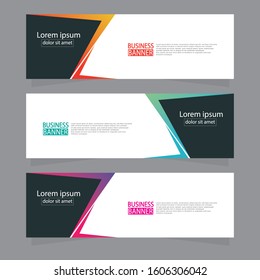 Vector abstract design web banner template. Web Design Elements - Header Design. Abstract geometric web banner template on grey background.Modern banner.