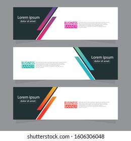 Vector abstract design web banner template. Web Design Elements - Header Design. Abstract geometric web banner template on grey background.Modern banner.