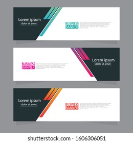Vector abstract design web banner template. Web Design Elements - Header Design. Abstract geometric web banner template on grey background.Modern banner.